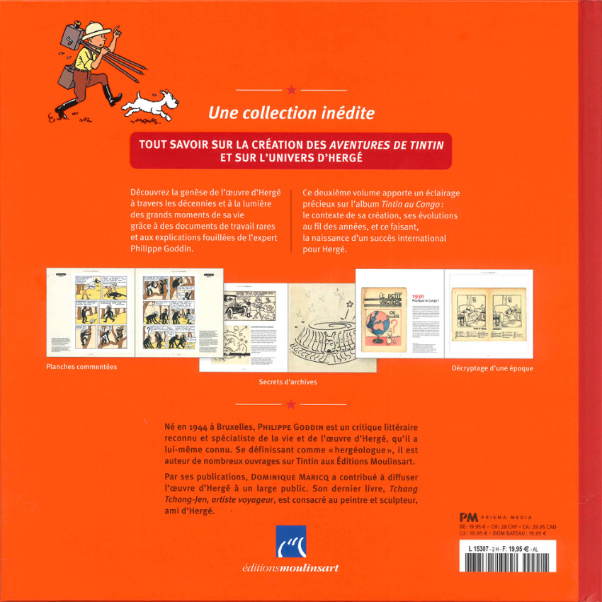 Verso de l'album Tintin - Les coulisses d'une œuvre 2 Tintin au Congo