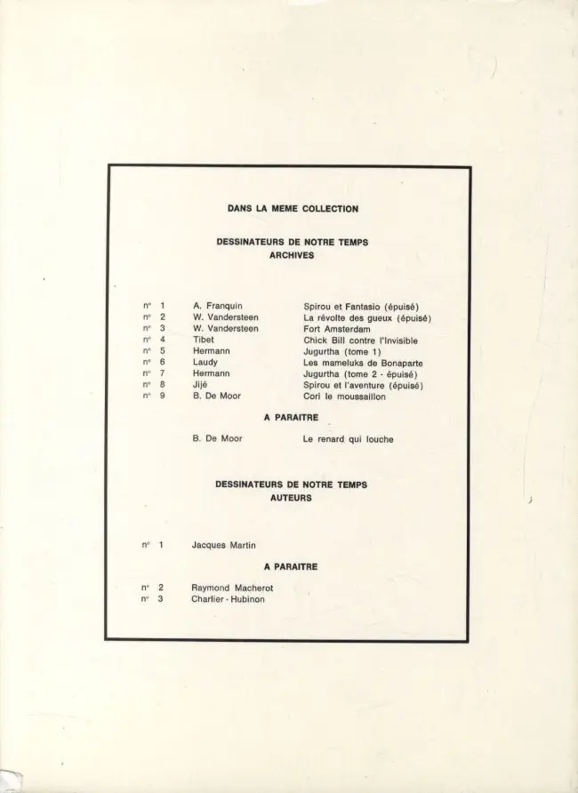 Verso de l'album Cori le Moussaillon Tome 1