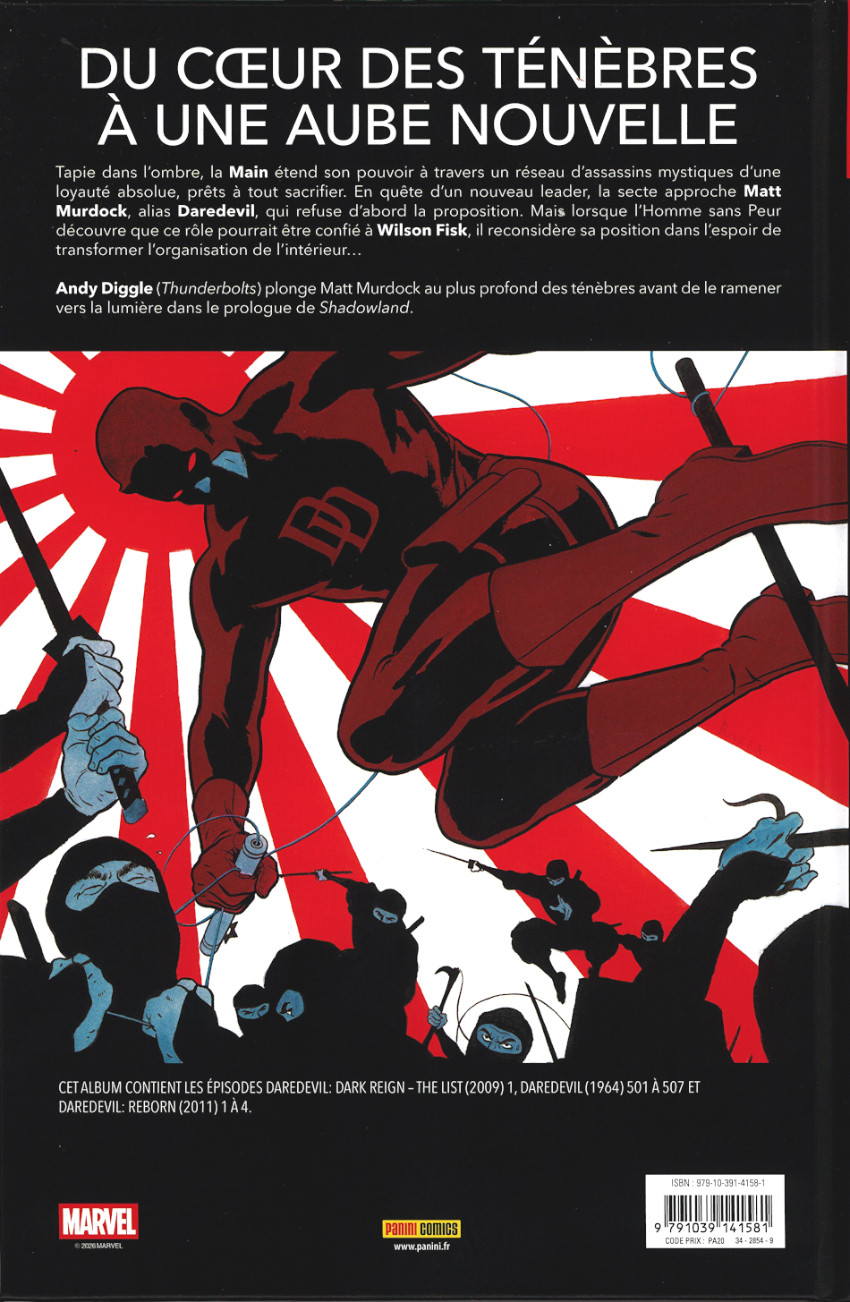 Verso de l'album Daredevil - La Main du Diable