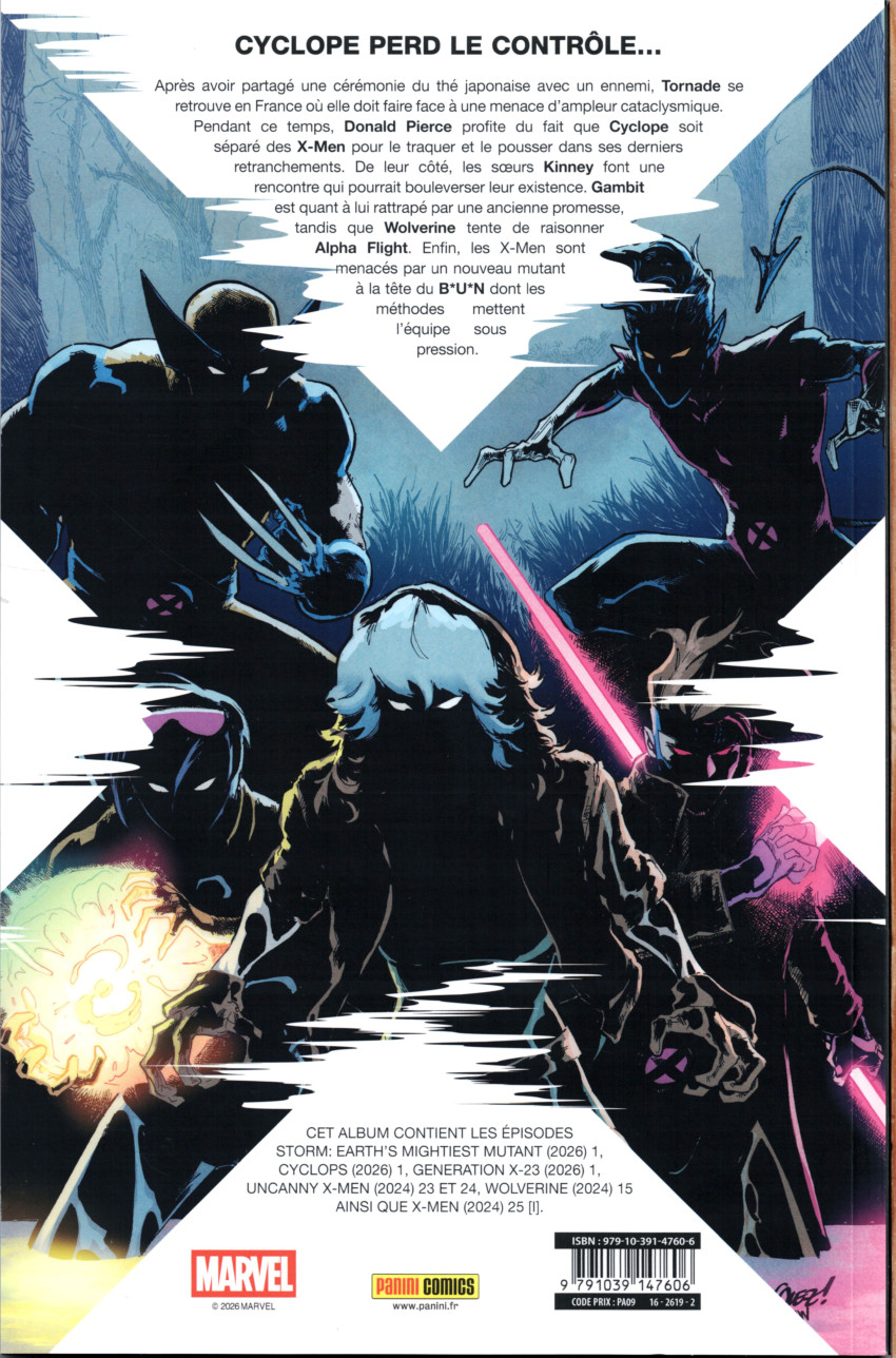 Verso de l'album X-Men - Shadows of Tomorrow Volume 02