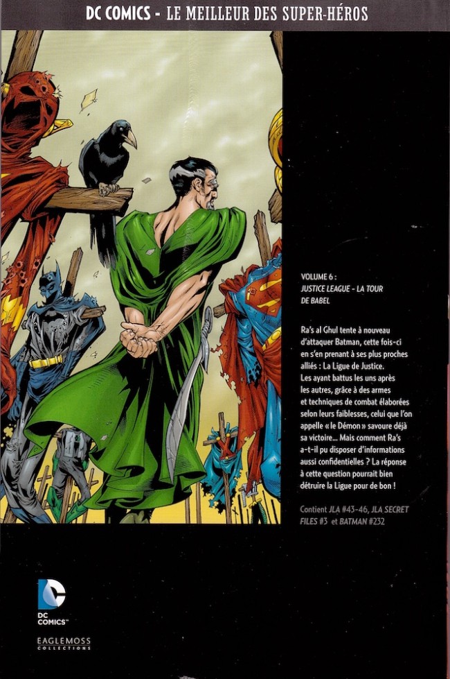 Verso de l'album DC Comics - Le Meilleur des Super-Héros Volume 6 Justice League - La Tour de Babel