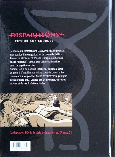 Verso de l'album Disparitions Tome 3 Retour aux sources III