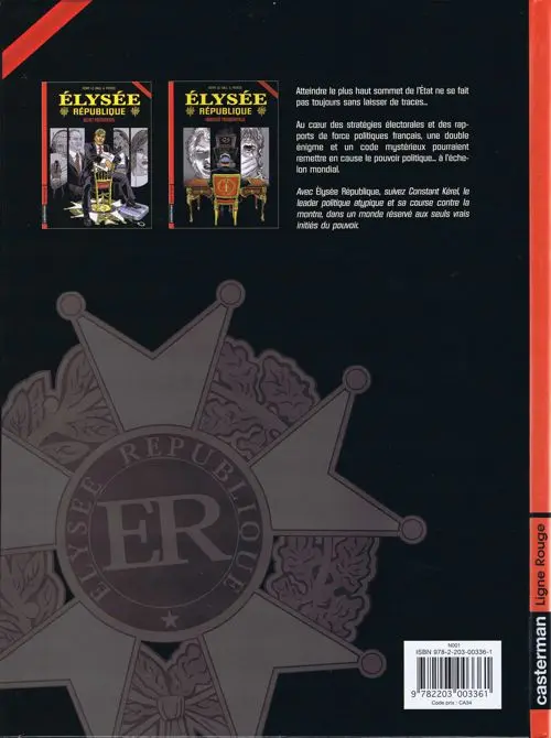 Verso de l'album Élysée république Tome 2 Immunité Présidentielle