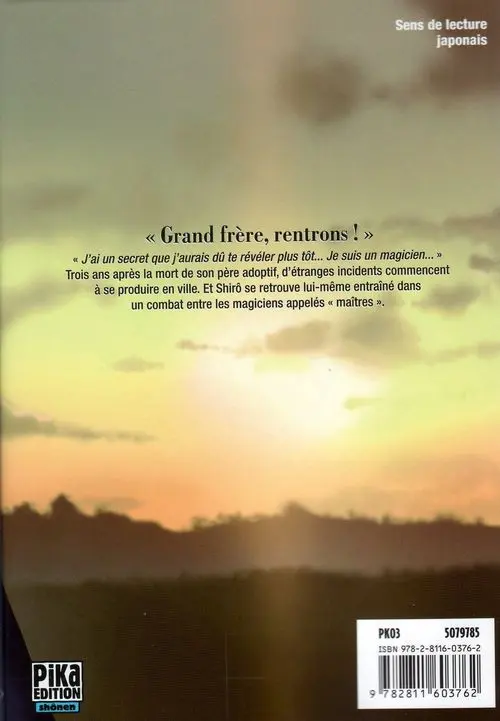 Verso de l'album Fate stay night Tome 7