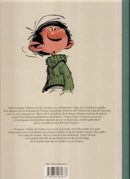 Verso de l'album Gaston Tome 3 Les années 1960-1962