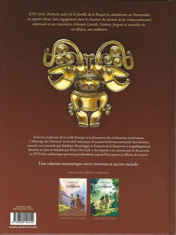 Verso de l'album L'Héritage des Taironas Tome 1 Monde nouveau