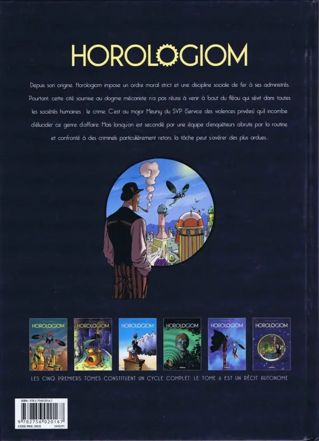 Verso de l'album Horologiom Tome 6 Le ministère de la peur