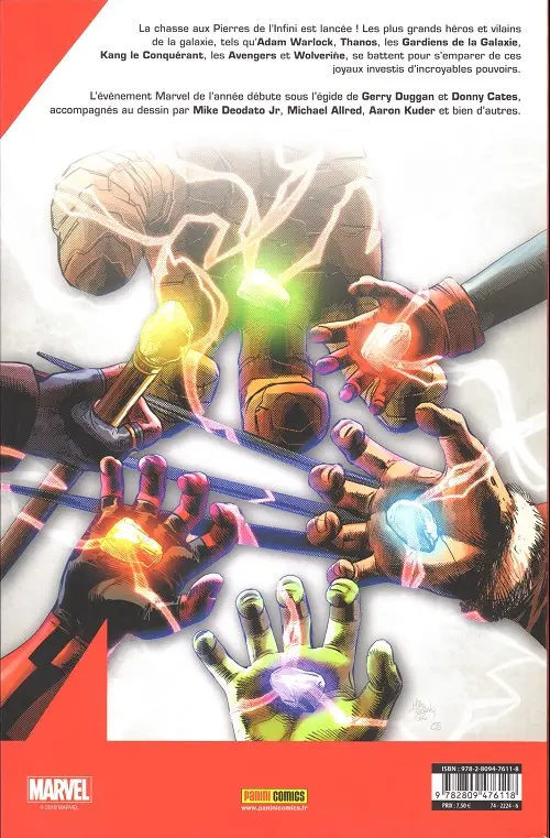 Verso de l'album Infinity Wars 001 Coup d'envoi