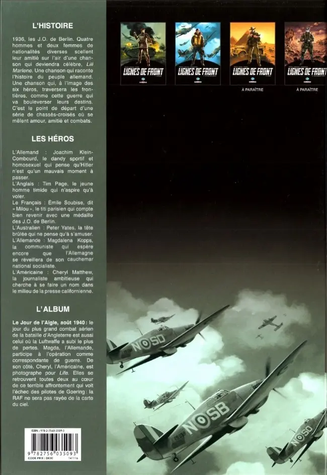 Verso de l'album Lignes de front Tome 2 Le vol de l'aigle
