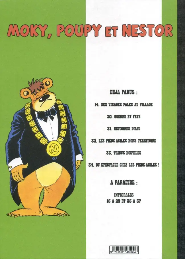 Verso de l'album Moky, Poupy et Nestor Tome 14 Des visages pâles au village