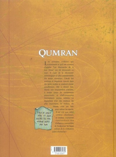 Verso de l'album Qumran Tome 1 Le rouleau du Messie