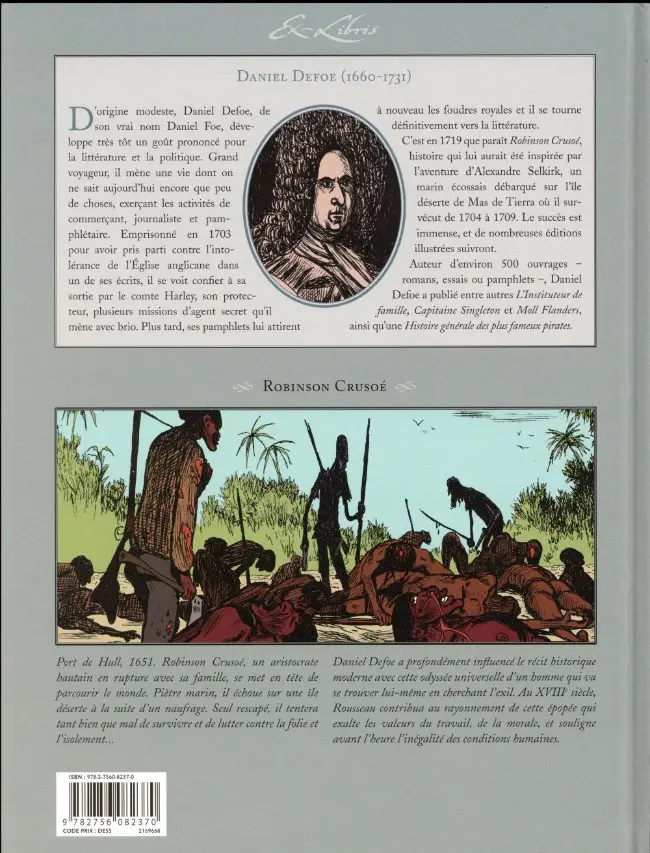 Verso de l'album Robinson Crusoé