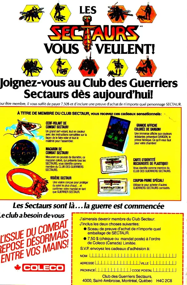 Verso de l'album Les Sectaurs N° 3