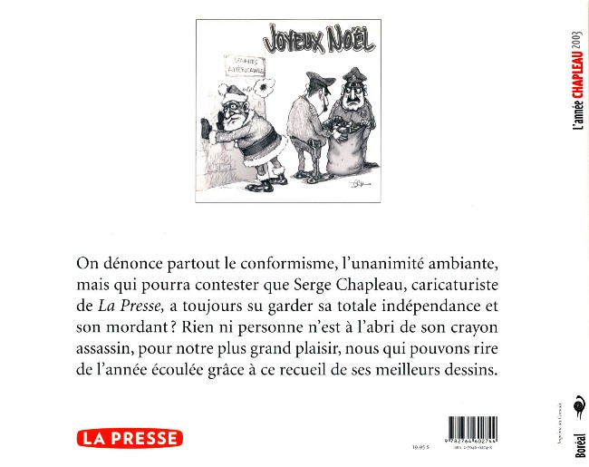 Verso de l'album L'année Chapleau 2003