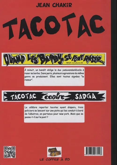 Verso de l'album Tacotac Quand les barbus se font raser / Tacotac contre Sadga