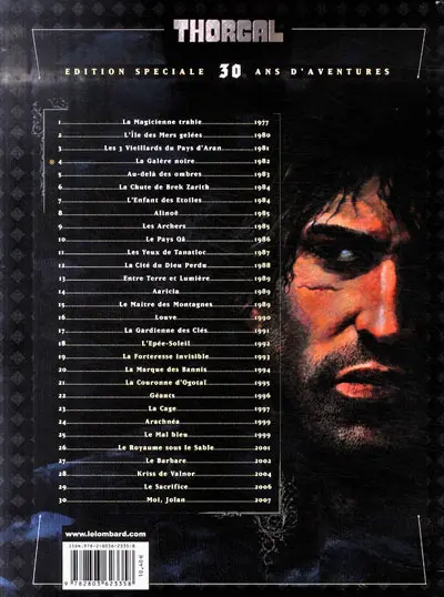 Verso de l'album Thorgal Tome 4 La galère noire