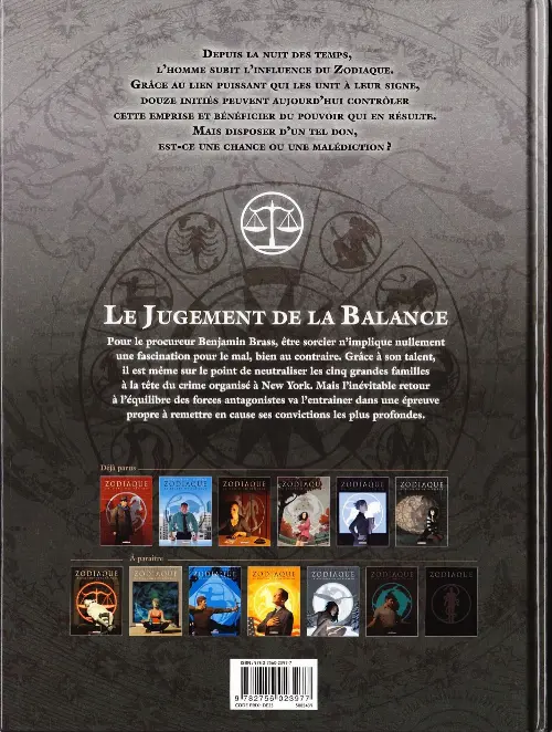 Verso de l'album Zodiaque Tome 7 Le Jugement de la Balance