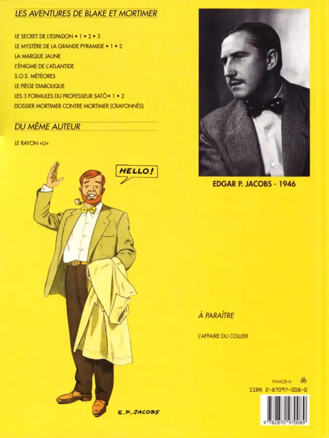 Verso de l'album Blake et Mortimer Tome 4 Le Mystère de la Grande Pyramide - Tome 1