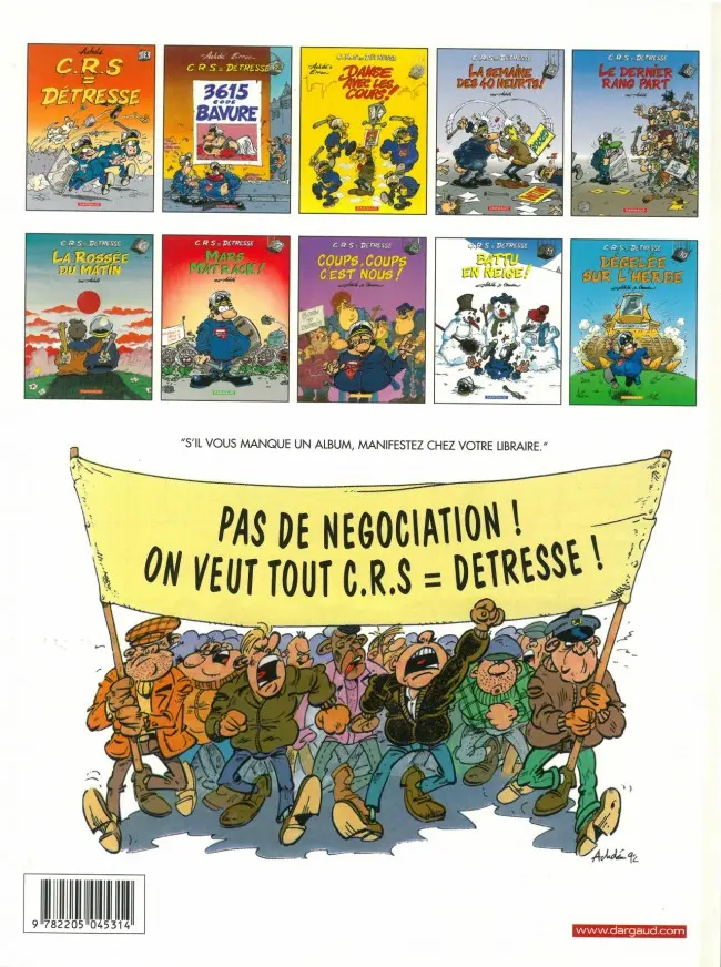 Verso de l'album CRS = Détresse Tome 5 Le dernier rang part