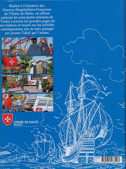 Verso de l'album Les Hospitaliers de Malte Neuf siècles au service des autres