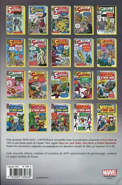 Verso de l'album Iron Man - L'Intégrale Tome 1 1963-1964