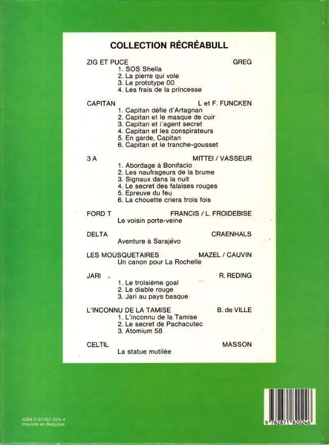 Verso de l'album Jari Tome 7 Le troisième goal