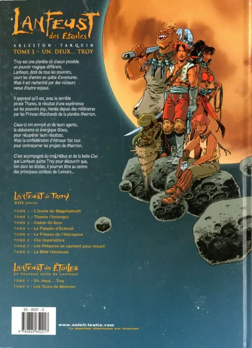 Verso de l'album Lanfeust des Étoiles Tome 1 Un, deux... Troy