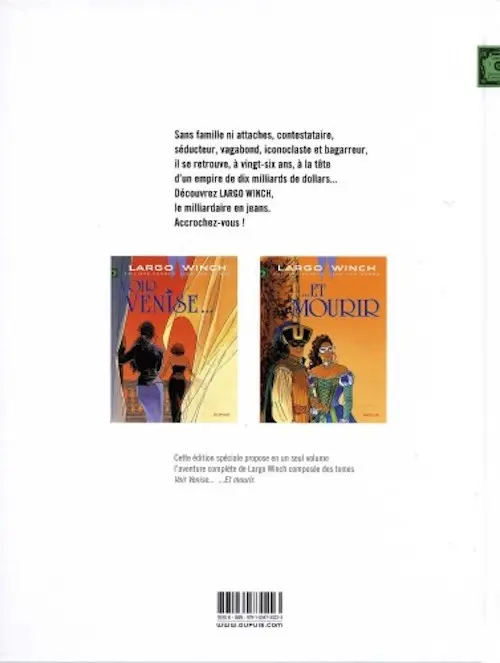 Verso de l'album Largo Winch Cycle 5 Voir Venise... / ...et mourir