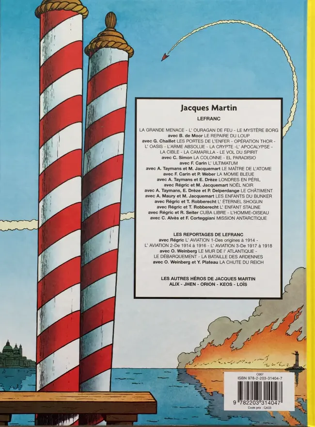 Verso de l'album Lefranc Tome 2 L'ouragan de feu