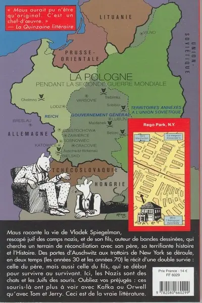 Verso de l'album Maus Tome 1 Mon père saigne l'histoire