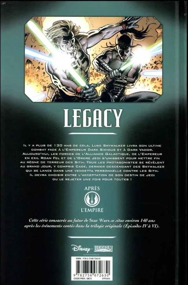 Verso de l'album Star Wars - Legacy Tome 9 Le Destin de Cade