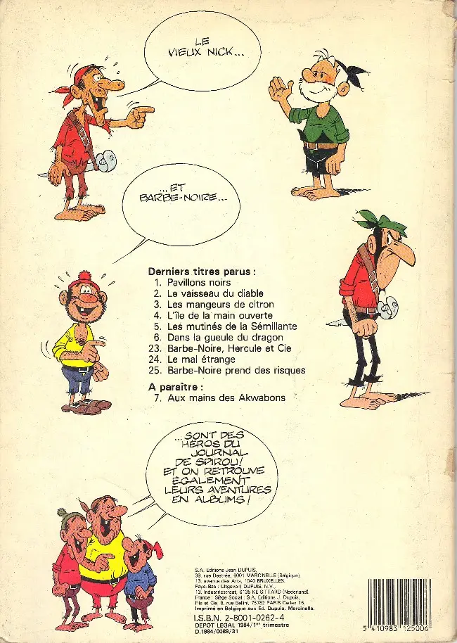 Verso de l'album Le Vieux Nick et Barbe-Noire Tome 6 Dans la gueule du dragon