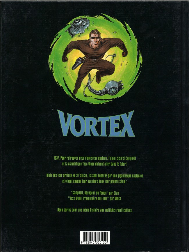 Verso de l'album Vortex Campbell, voyageur du temps 1