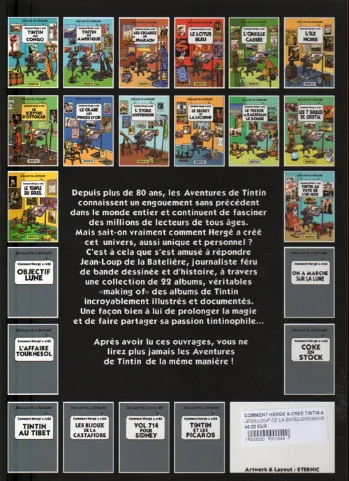Verso de l'album Comment Hergé a créé... Tome 14 Tintin au pays de l'or noir