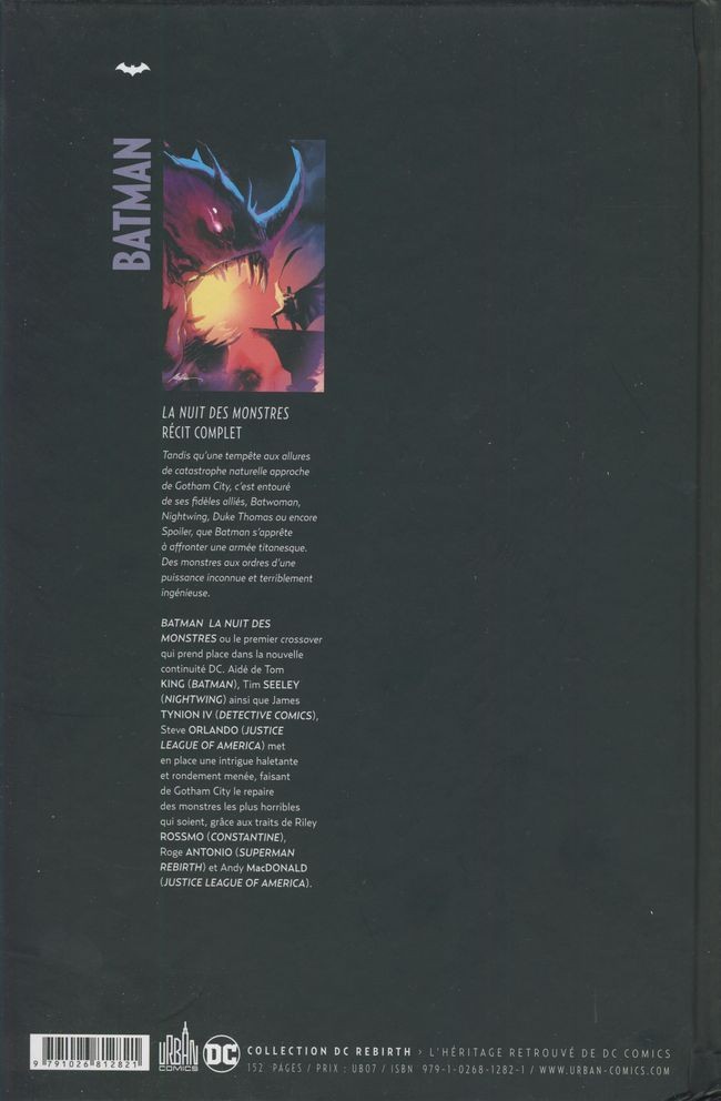 Verso de l'album Batman : La Nuit des Monstres La Nuit des Monstres
