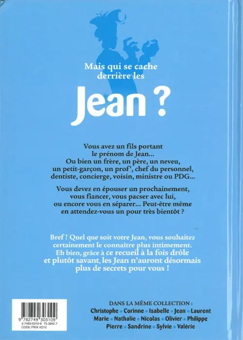 Verso de l'album L'Encyclopédie des prénoms en BD Tome 13 Jean