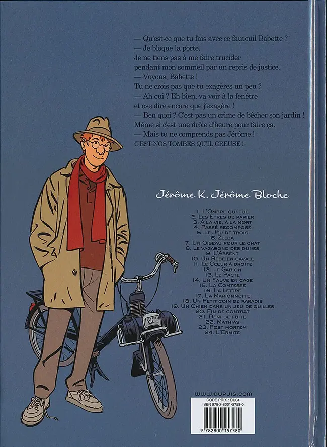 Verso de l'album Jérôme K. Jérôme Bloche Tome 24 L'ermite