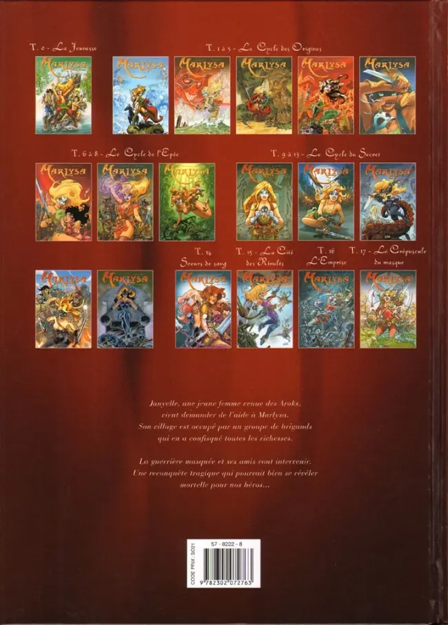Verso de l'album Marlysa Tome 17 Le Crépuscule du masque