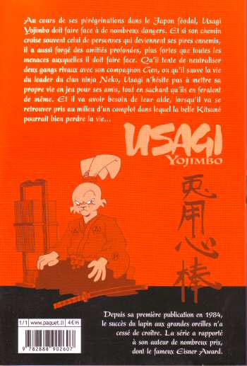 Verso de l'album Usagi Yojimbo 16