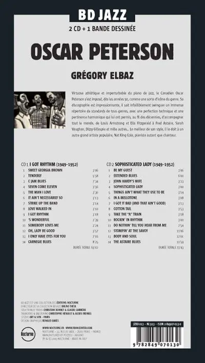 Verso de l'album BD Jazz Oscar Peterson