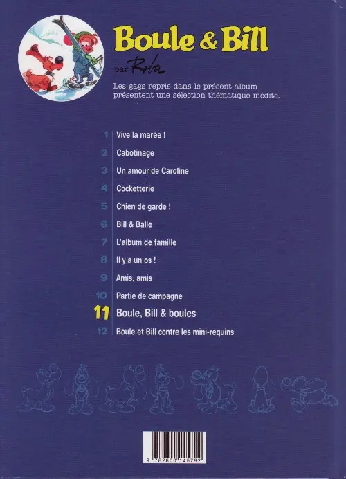 Verso de l'album Boule & Bill Tome 11 Boule, Bill & boules