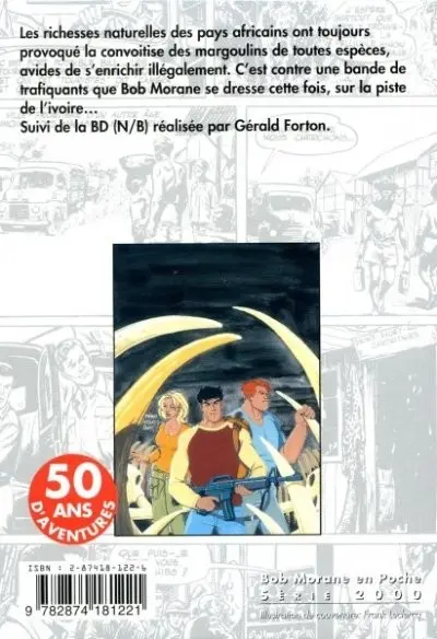 Verso de l'album Bob Morane Tome 10 La Piste de l'ivoire