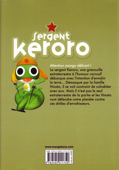 Verso de l'album Sergent Keroro 19