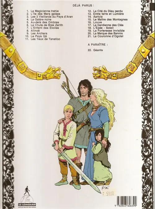 Verso de l'album Thorgal Tome 12 La cité du dieu perdu
