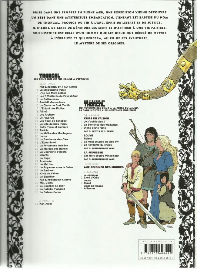 Verso de l'album Thorgal Tome 16 Louve