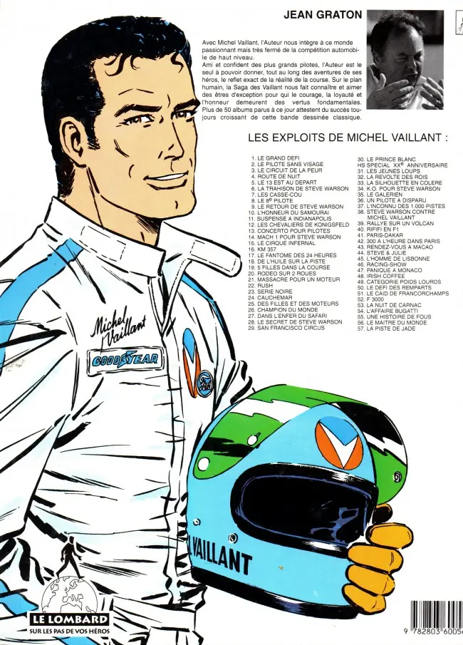 Verso de l'album Michel Vaillant Tome 13 Concerto pour Pilotes