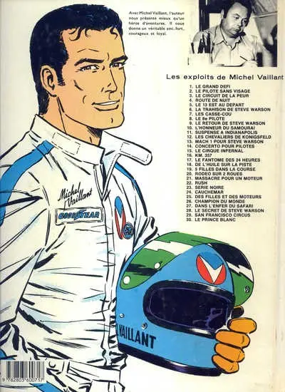 Verso de l'album Michel Vaillant Tome 28 Le secret de Steve Warson