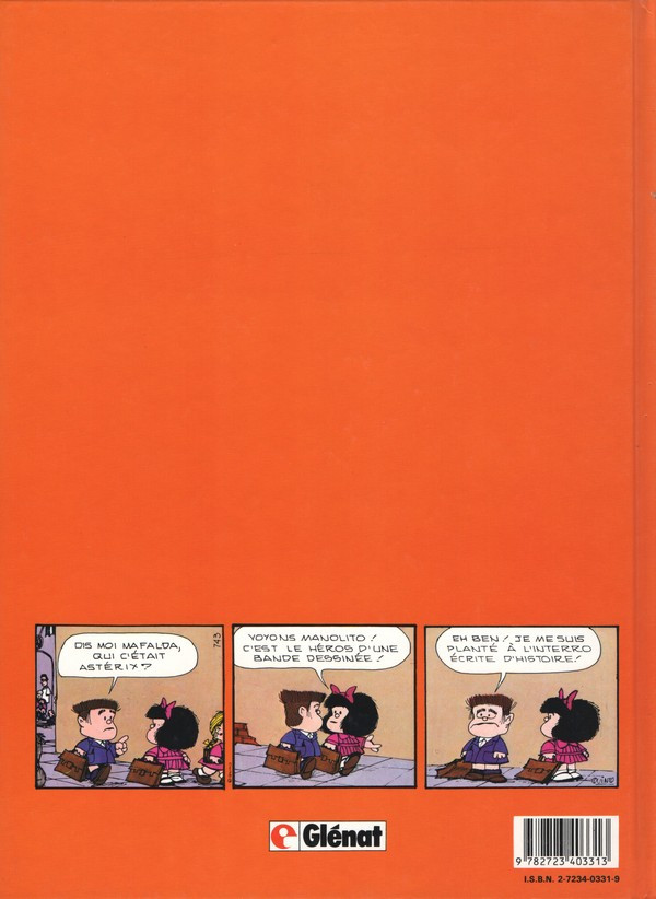 Verso de l'album Mafalda Tome 6 Le petit frère de Mafalda
