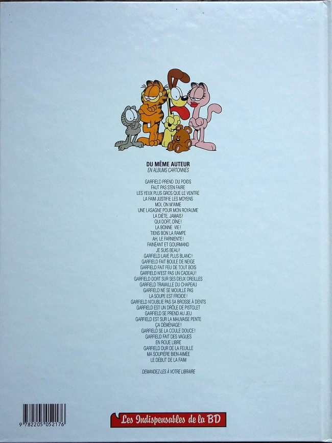 Verso de l'album Garfield Tome 18 Garfield dort sur ces deux oreilles