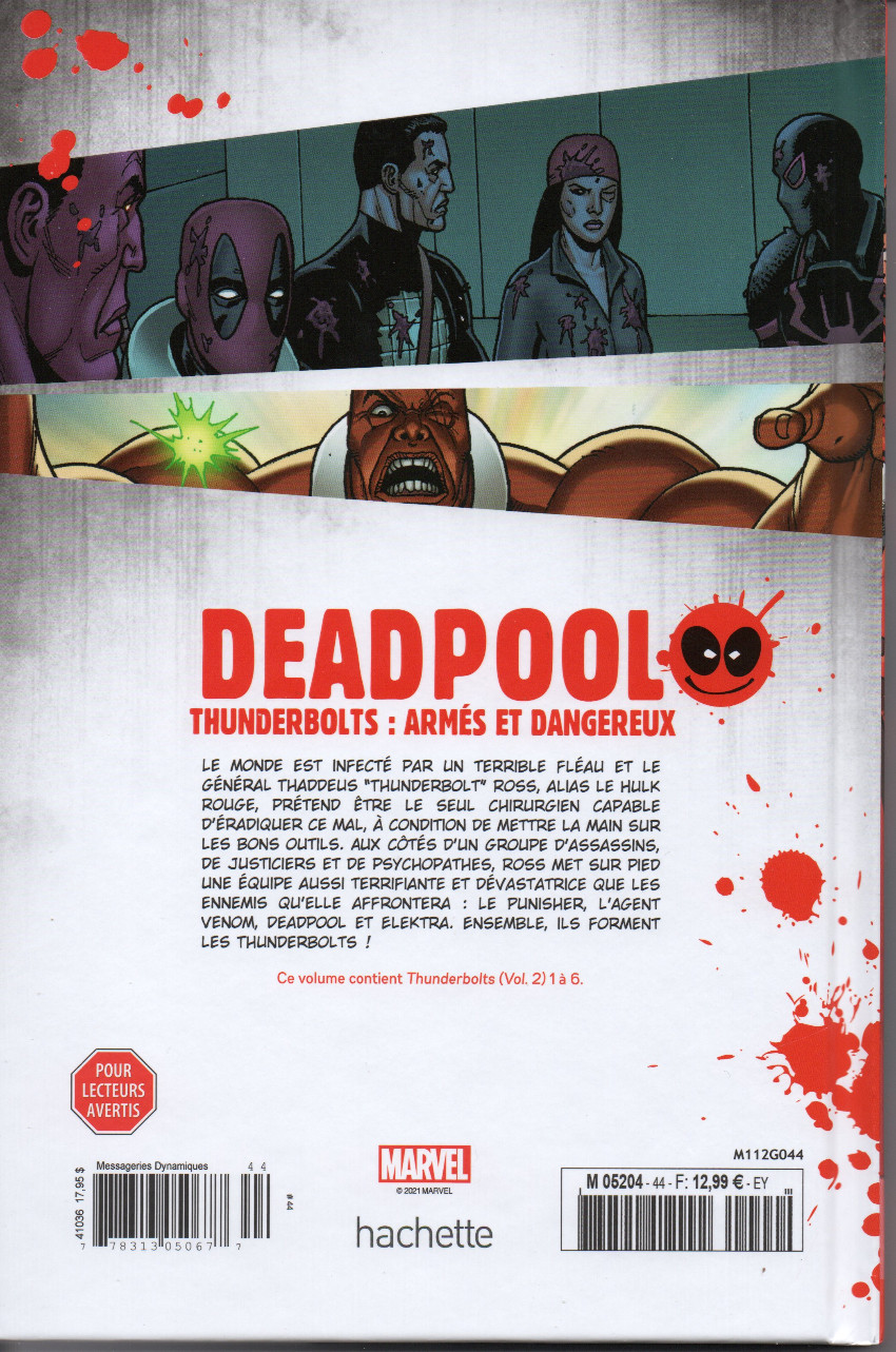 Verso de l'album Deadpool - La collection qui tue Tome 45 Thunderbolts : Armés et dangereux